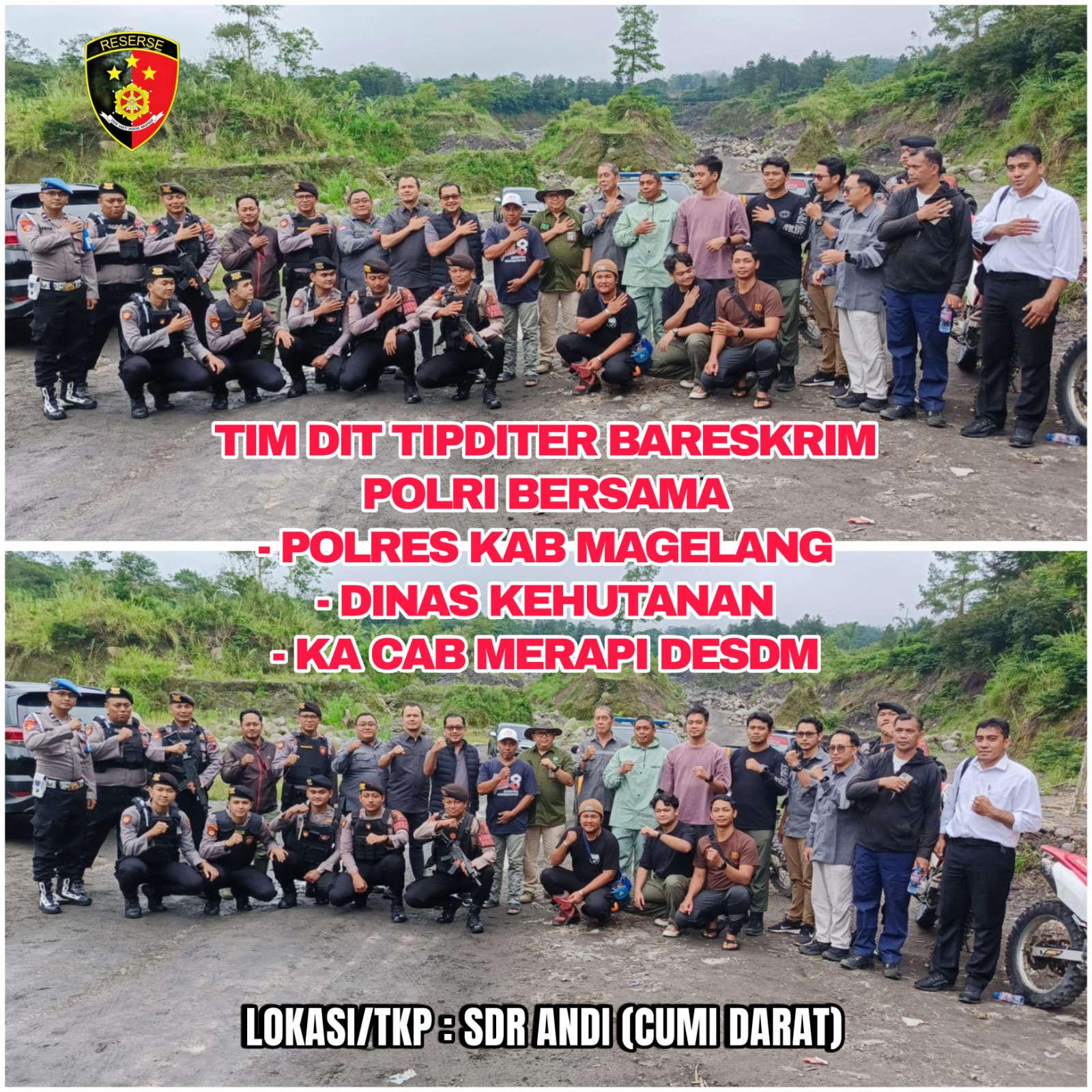 Bareskrim Polri Bongkar Tambang Ilegal di Lereng Merapi